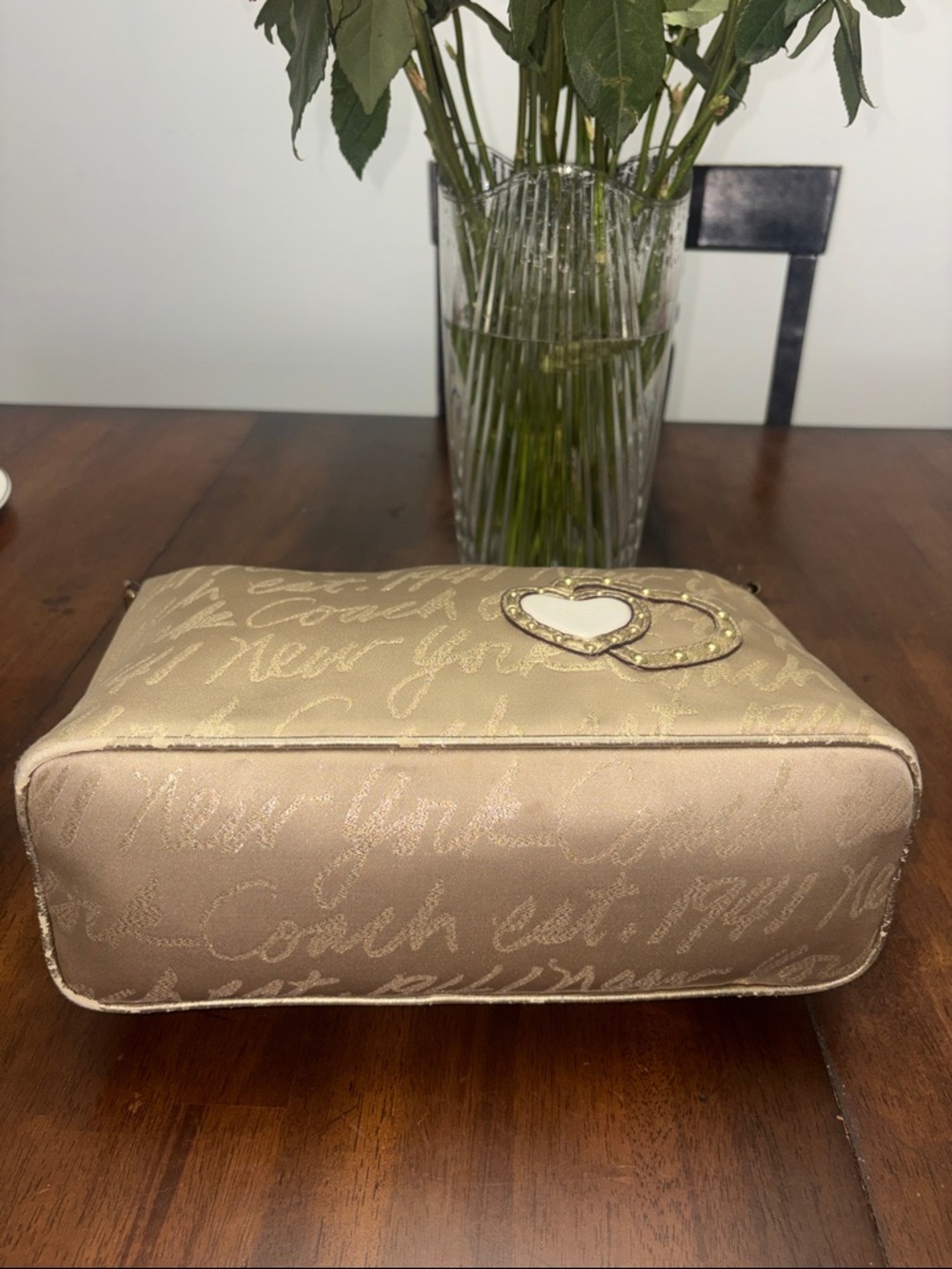 Coach Poppy Lurex Hobo Signature Script in GUC. - Picture 6 of 11